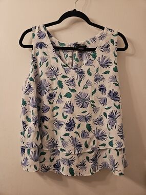 Liz Claiborne Sleeveless V-Neck Woven Layered Blouse Size L